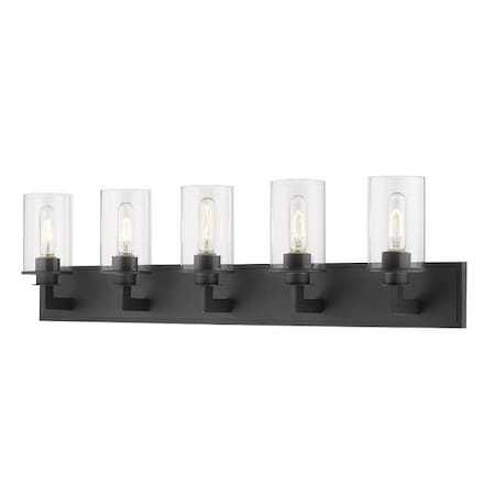 Savannah 5 Light Vanity, Bronze & Clear